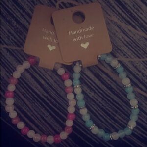 Handmade Beaded Bracelets - Pink and Blue(2 for10$)(1 for 5$)